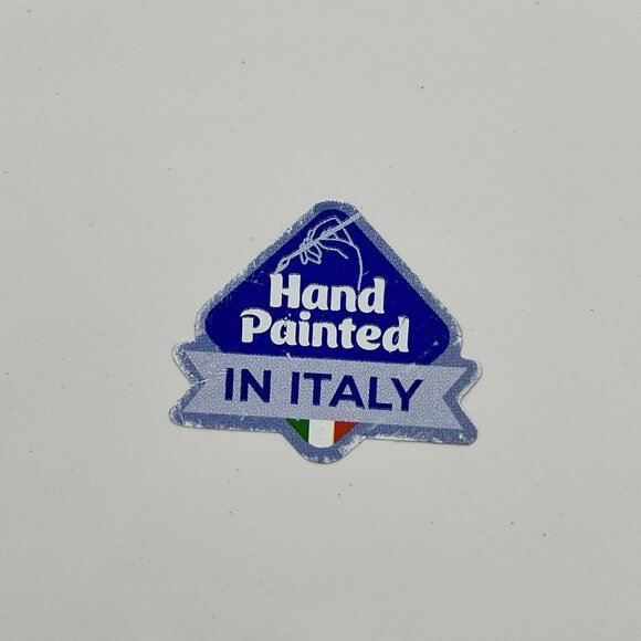 La Ceramica Handpainted Bow Ruffled Edge Serving Bowl Made in Italy - Picture 6 of 6